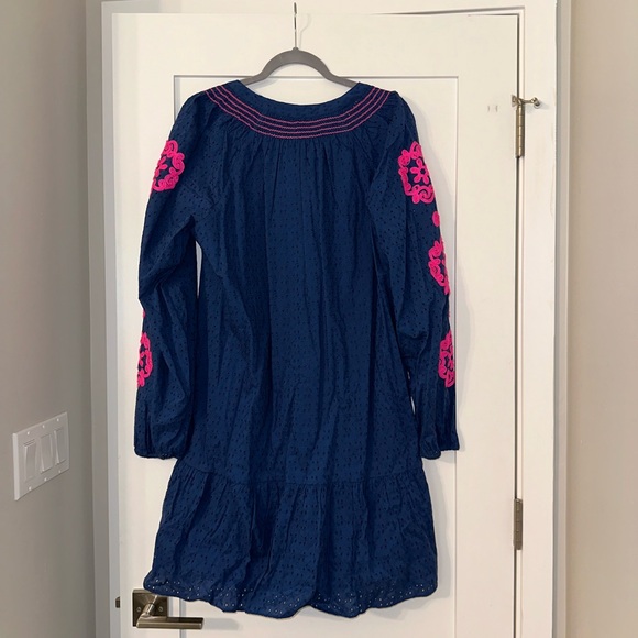 Lilly Pulitzer Lucee Dress in Oyster Bay Navy Bayside Eyelet - Picture 3 of 4